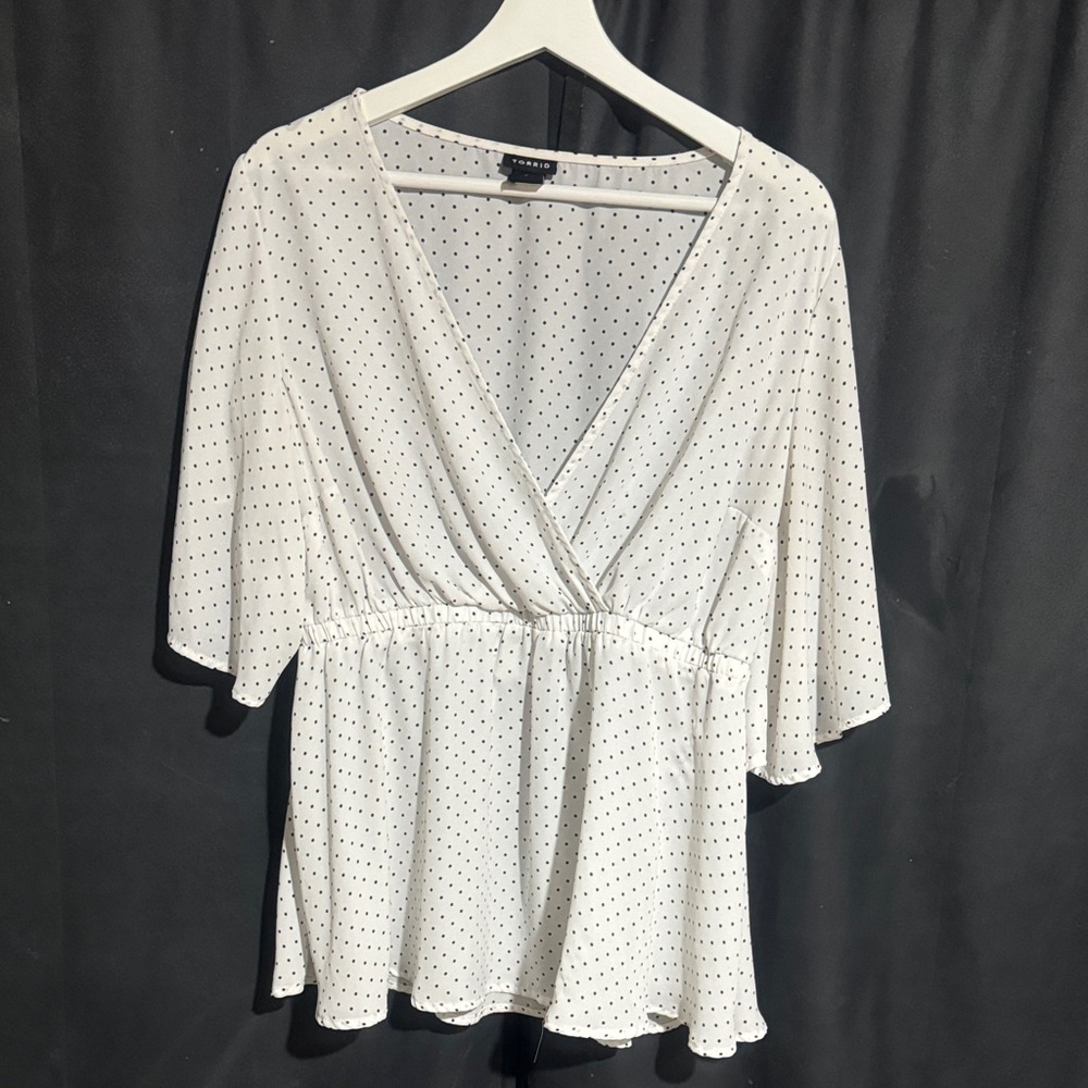 White Polka Dot Women's Top torrid